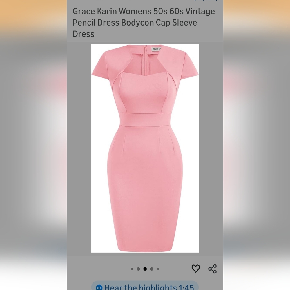 NWT Grace Karin Pink Midi Dress Size M